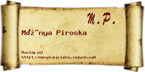 Mánya Piroska névjegykártya